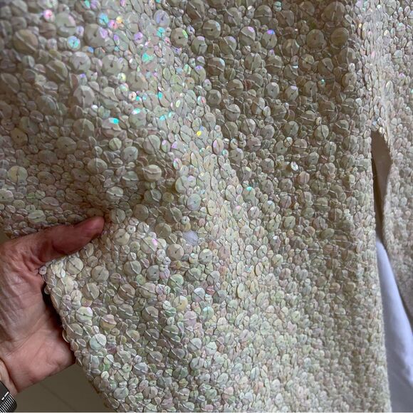 Vintage Alyce Designs Elegant Sequin Gown with Slit - Picture 4 of 11